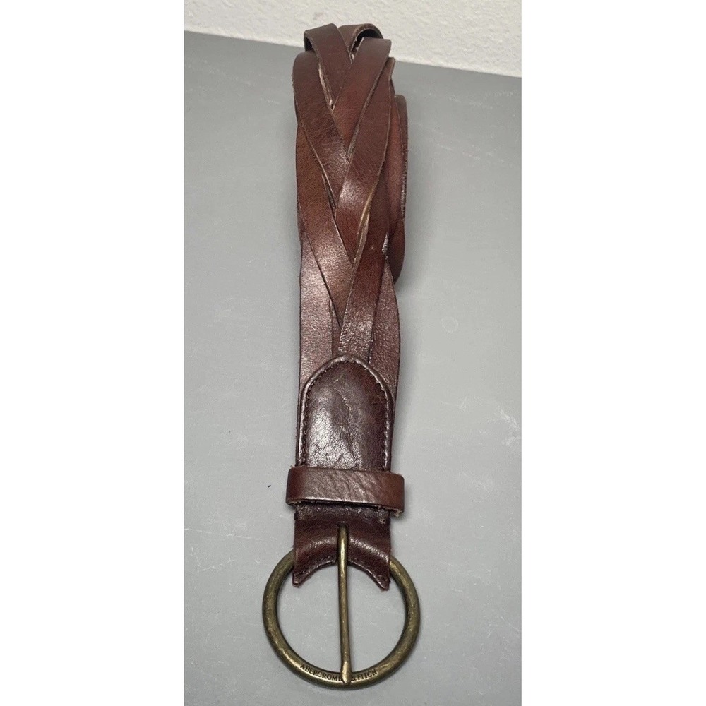 Abercrombie & Fitch Brown Leather  Braided Boho Design Belt S - Picture 2 of 7